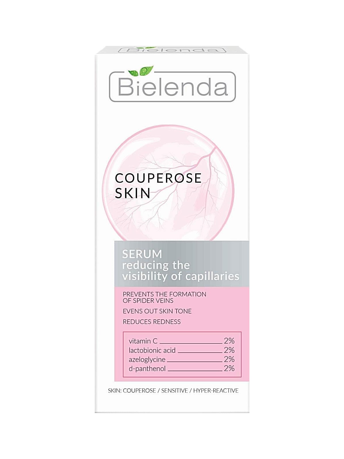 Bielenda Capillary Skin Serum 30ml – Reducing the Visibility of Capillaries, Strengthening and Soothing Sensitive Skin