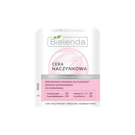 Bielenda Capillary Skin Strengthening and Regenerating Night Cream 50ml – Reduction of Capillaries and Skin Regeneration