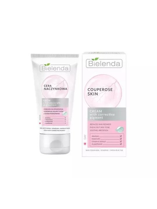 Bielenda Capillary Skin Cream with Correcting Pigment 50ml – Reduces Redness and Evens Out Skin Tone