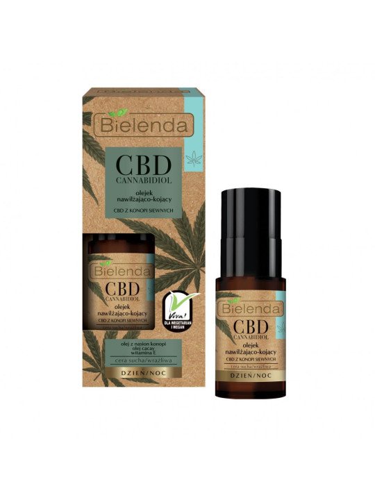 Bielenda CBD Cannabidiol Olejek Nawilżająco-Kojący 15ml – Regeneracja, Nawilżenie i Ukojenie dla Wrażliwej Skóry