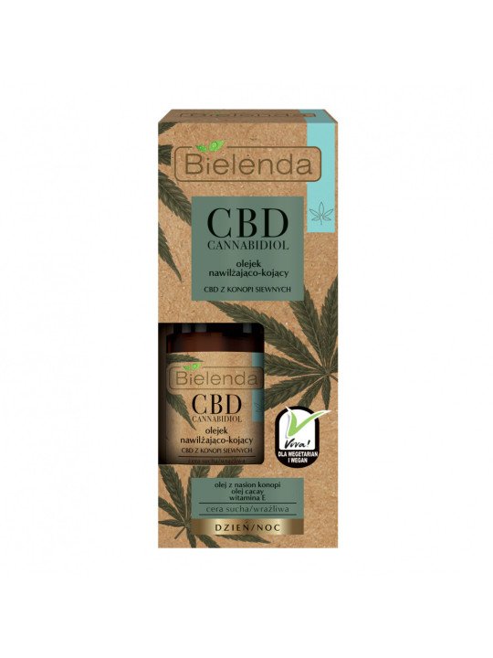 Bielenda CBD Cannabidiol Olejek Nawilżająco-Kojący 15ml – Regeneracja, Nawilżenie i Ukojenie dla Wrażliwej Skóry