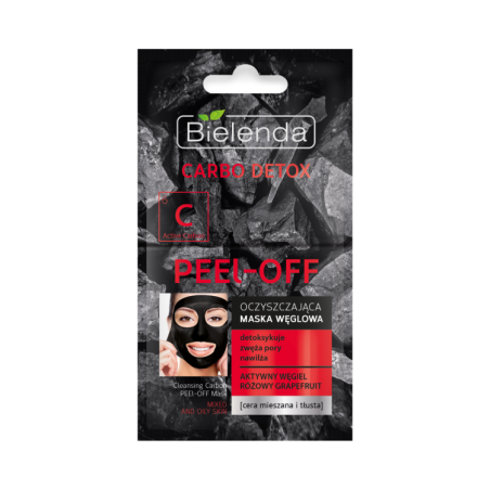 Bielenda Carbo Detox Cleansing Charcoal Mask Peel-Off 2x6g – Deep Cleansing and Pore Tightening