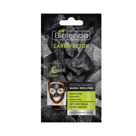 Bielenda Carbo Detox Cleansing Charcoal Mask 8g – Deep Cleansing for Combination and Oily Skin