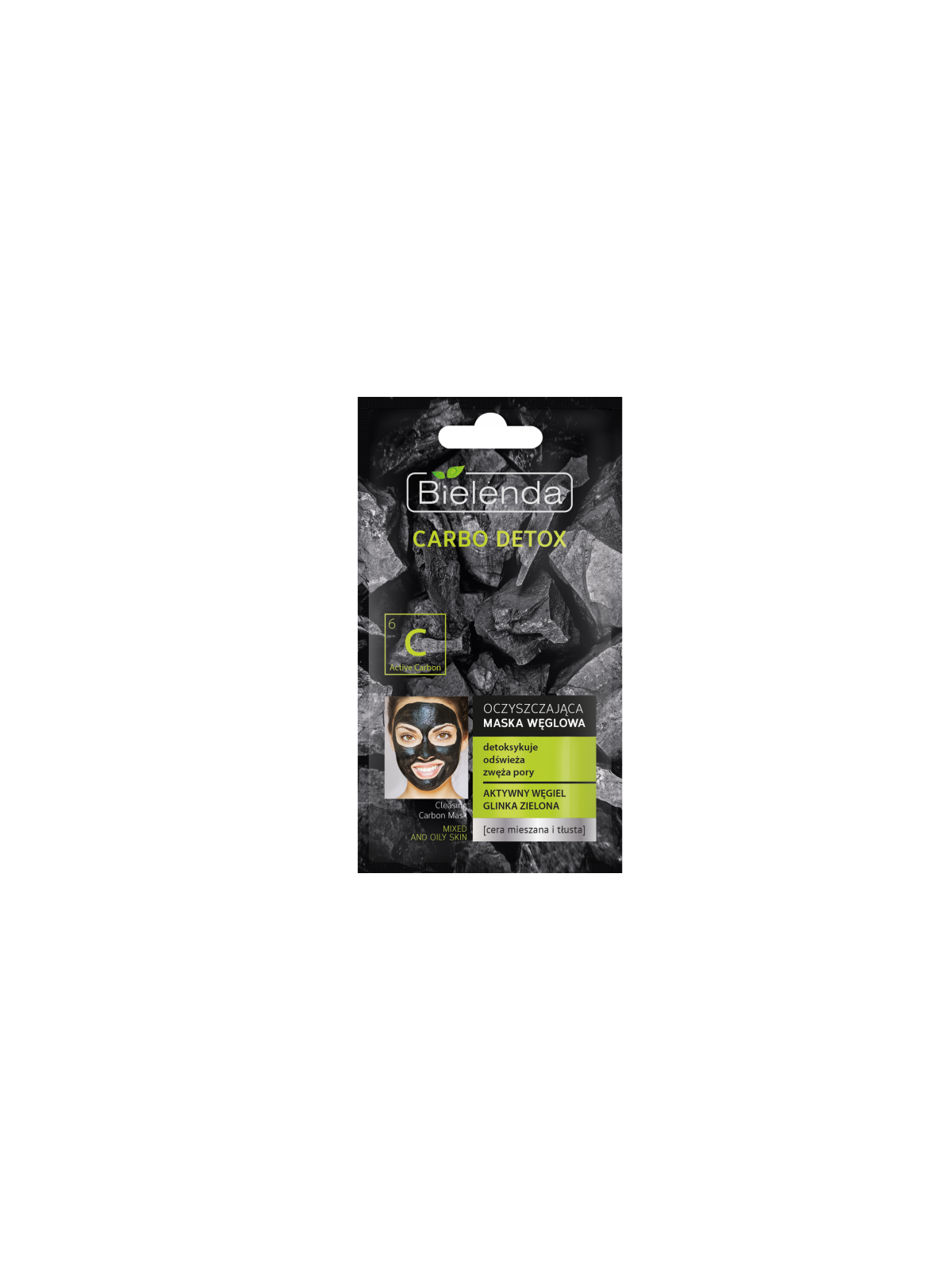 Bielenda Carbo Detox Cleansing Charcoal Mask 8g – Deep Cleansing for Combination and Oily Skin