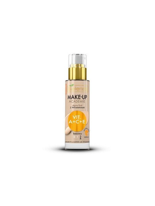 Bielenda Make-Up Academie Liquid Fluid with Vitamins A+C+E Beige 30ml – Natural Makeup and Skin Care