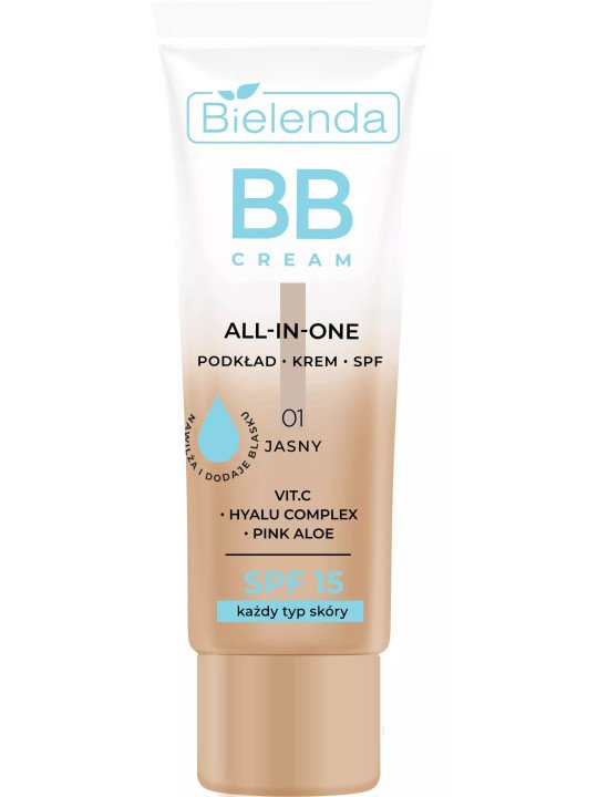 Bielenda All in One BB Cream 01 Light, 30g – Foundation, Cream and SPF for All Skin Types