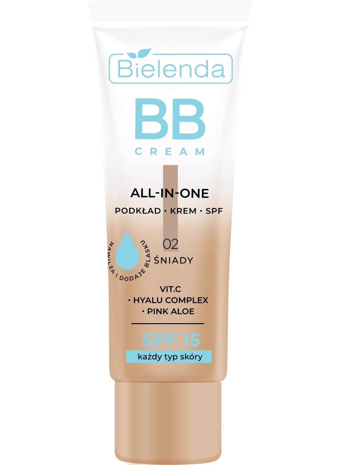 Bielenda All in One BB Cream 02 Śniady, 30g – Podkład, Krem Nawilżający i SPF dla Każdego Typu Skóry