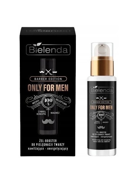 Bielenda Only for Men Barber Edition, Żel-Booster Nawilżający i Energetyzujący 30ml – Intensywna Pielęgnacja dla Mężczyzn