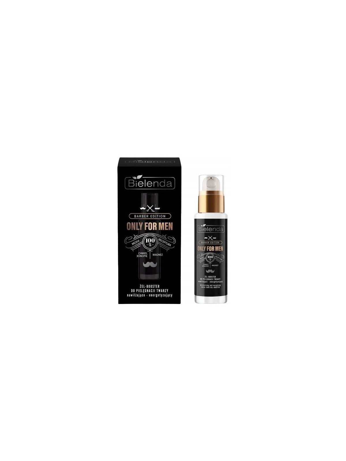 Bielenda Only for Men Barber Edition, Żel-Booster Nawilżający i Energetyzujący 30ml – Intensywna Pielęgnacja dla Mężczyzn