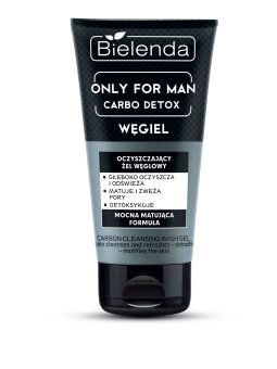 Bielenda Only for Men CARBO DETOX, Cleansing Carbon Face Wash Gel 150g – Deep Cleansing and Refreshing