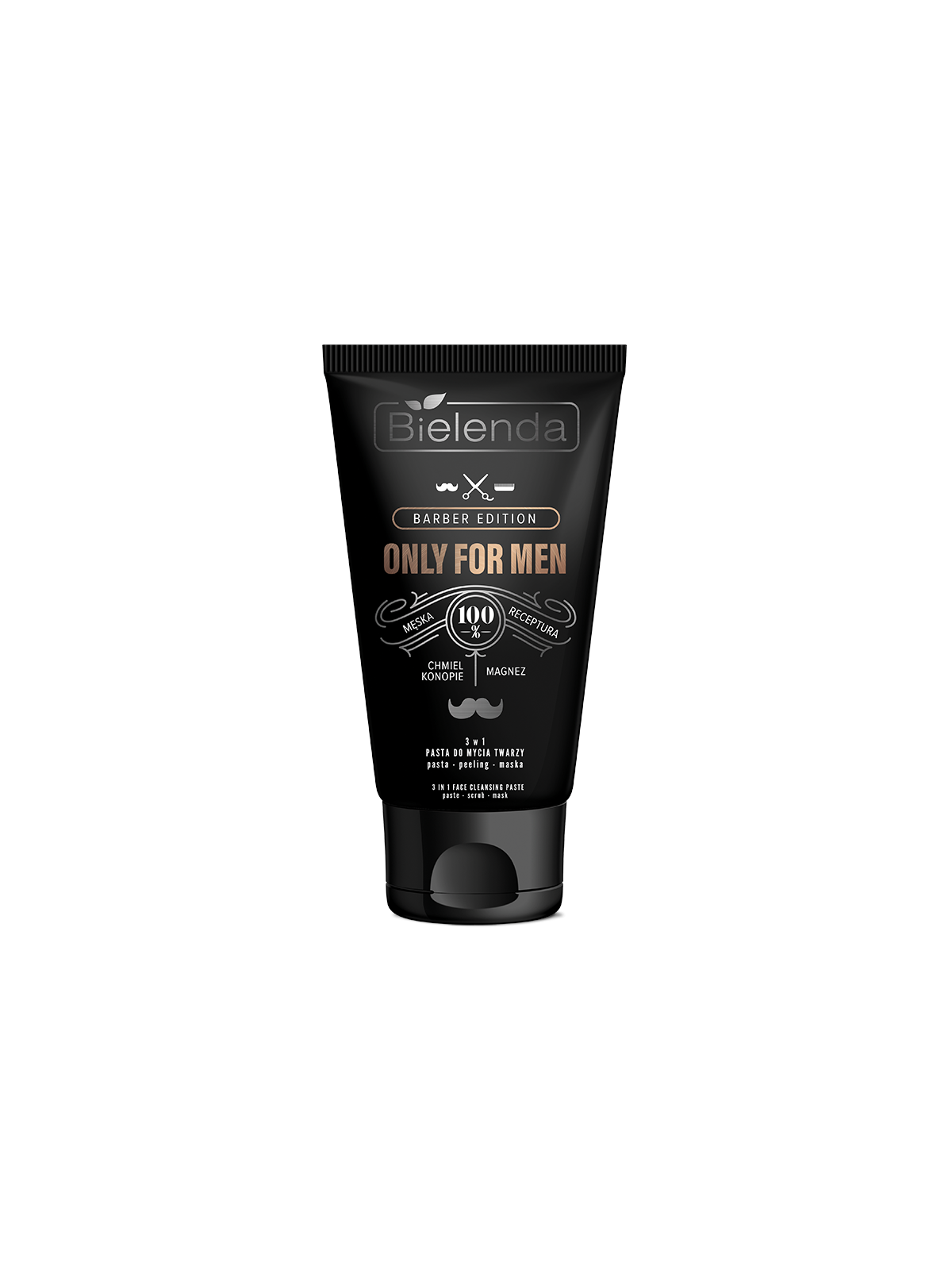 Bielenda Only for Men Barber Edition, 3in1 Face Wash Paste – Paste, Peeling and Mask, 150g