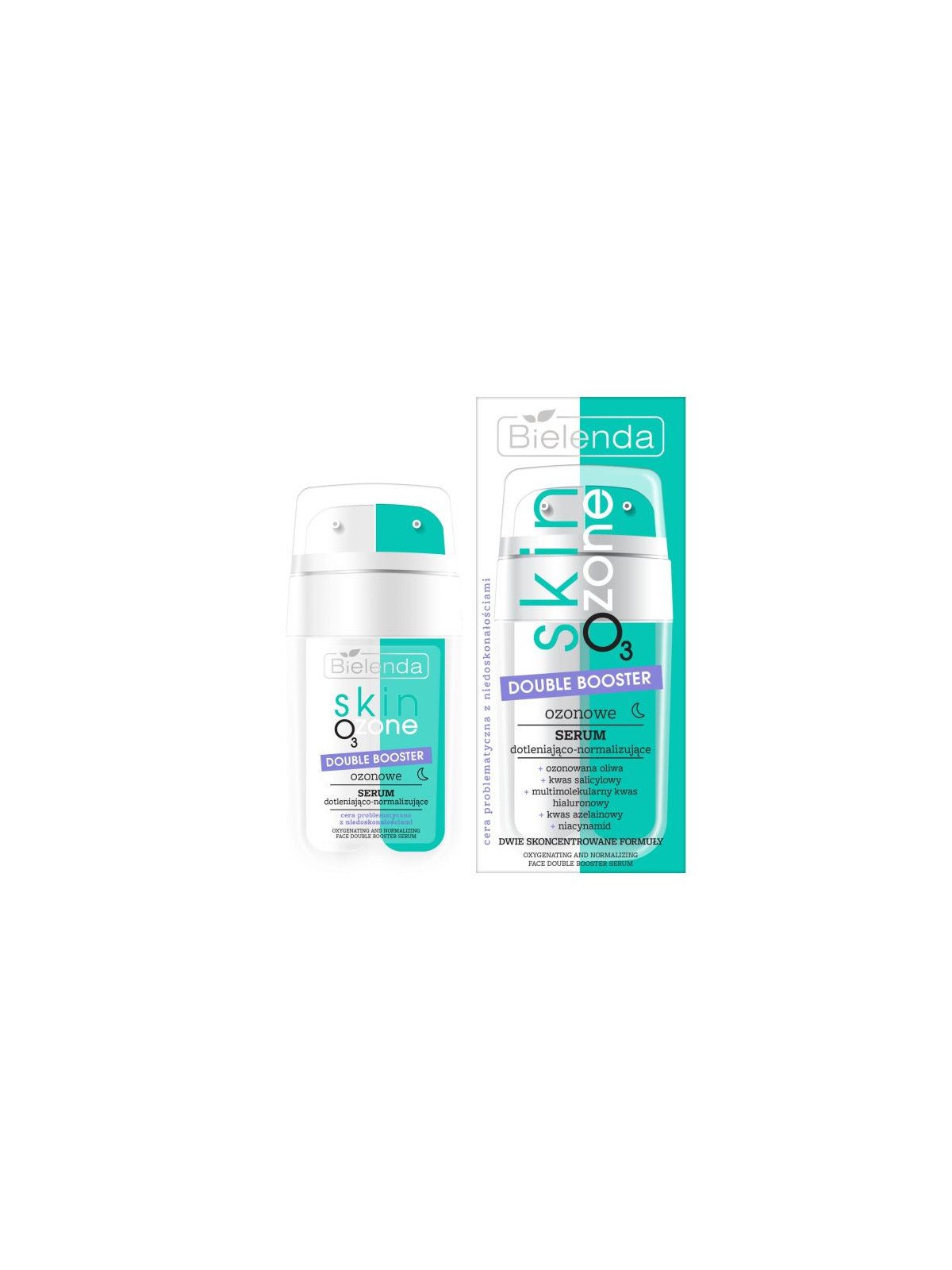 Bielenda Skin O3 Zone, Double Booster Oxygenating and Normalizing Ozone Serum, 2x7.5ml – Balancing and Cleansing