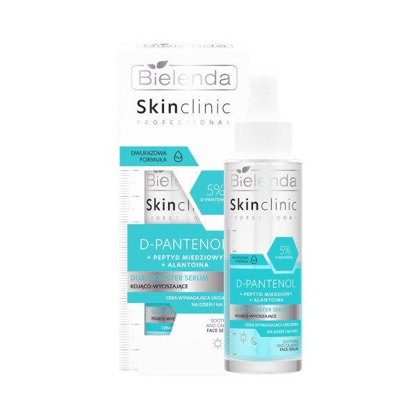 Bielenda Skinclinic Professional, D-PANTENOL dual booster soothing and calming serum + copper peptide, 45ml