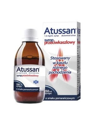 Atussan 1.5 mg/ml – Cough Suppressant Syrup, orange flavour 150 ml