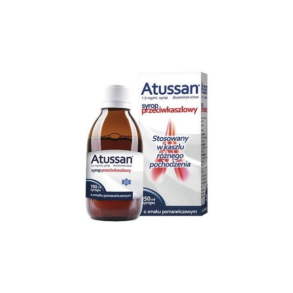 Atussan 1.5 mg/ml – Cough Suppressant Syrup, orange flavour 150 ml