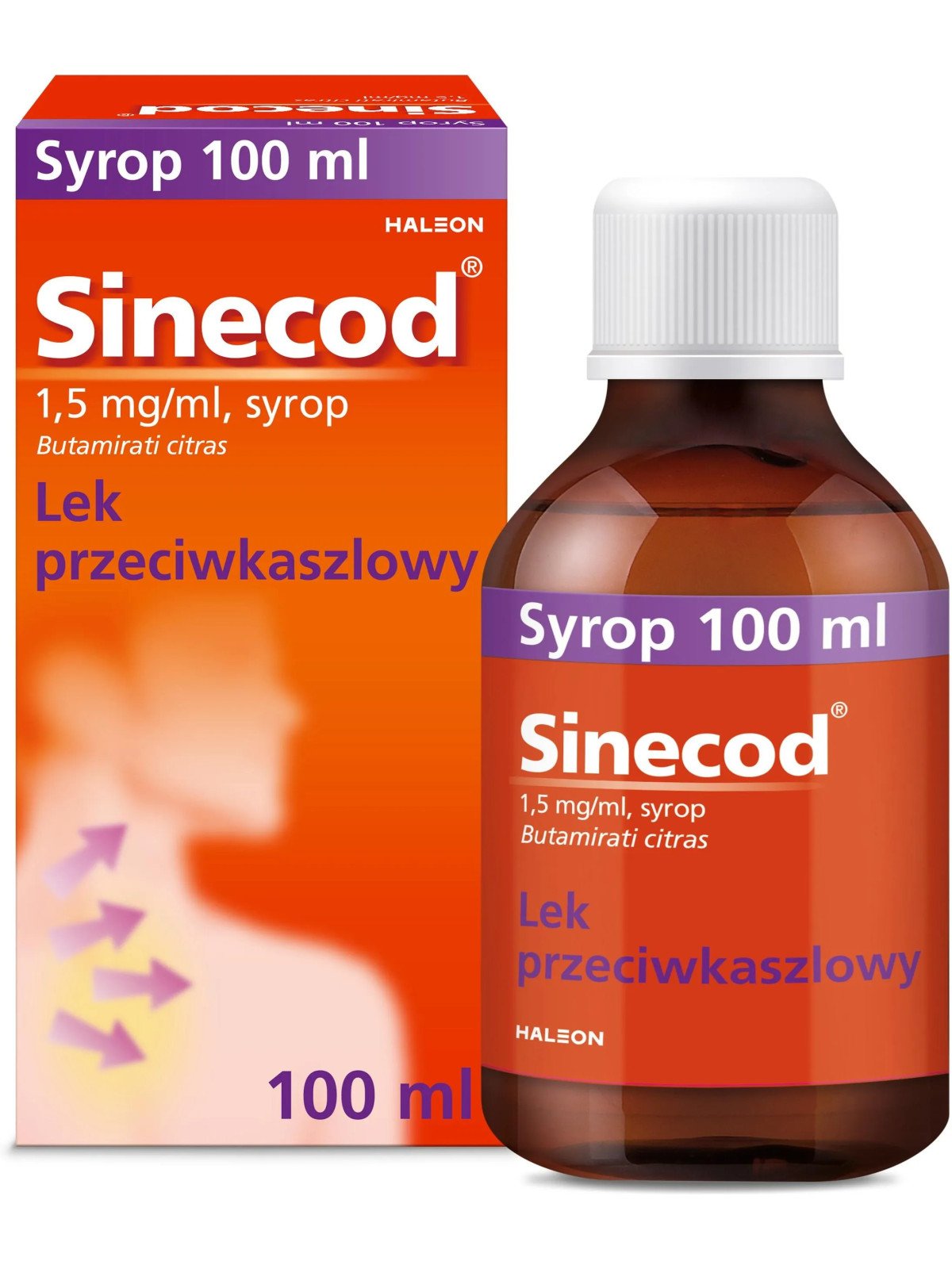 Sinecod 1,5 mg/ml – syrop przeciwkaszlowy 100 ml