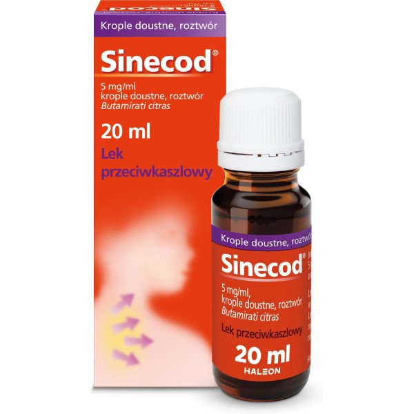 Sinecod 5 mg/ml – Cough Suppressant Syrup 20 ml