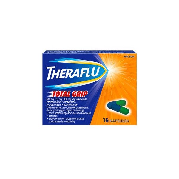 Theraflu Total Grip – Cold & Flu, 16 capsules