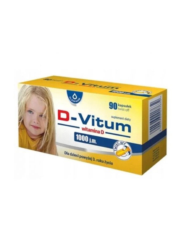 Oleofarm D-Vitum® Witamina D 1000 j.m. – 90 kapsułek twist-off