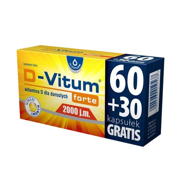 Oleofarm D-Vitum® Forte Vitamin D 2000 IU, 90 capsules
