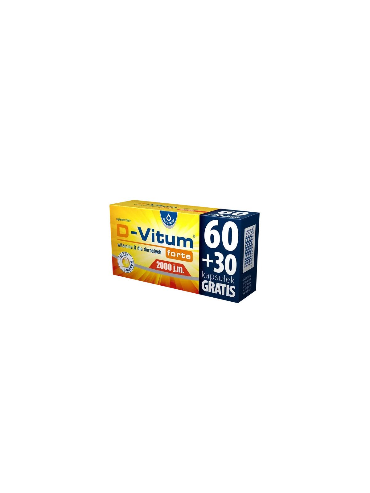 Oleofarm D-Vitum® Forte Vitamin D 2000 IU, 90 capsules