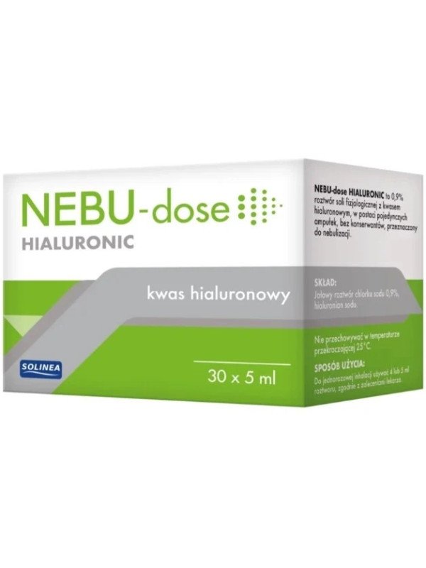 Solinea NEBU-dose – roztwór do inhalacji z kwasem hialuronowym, 30 × 5 ml