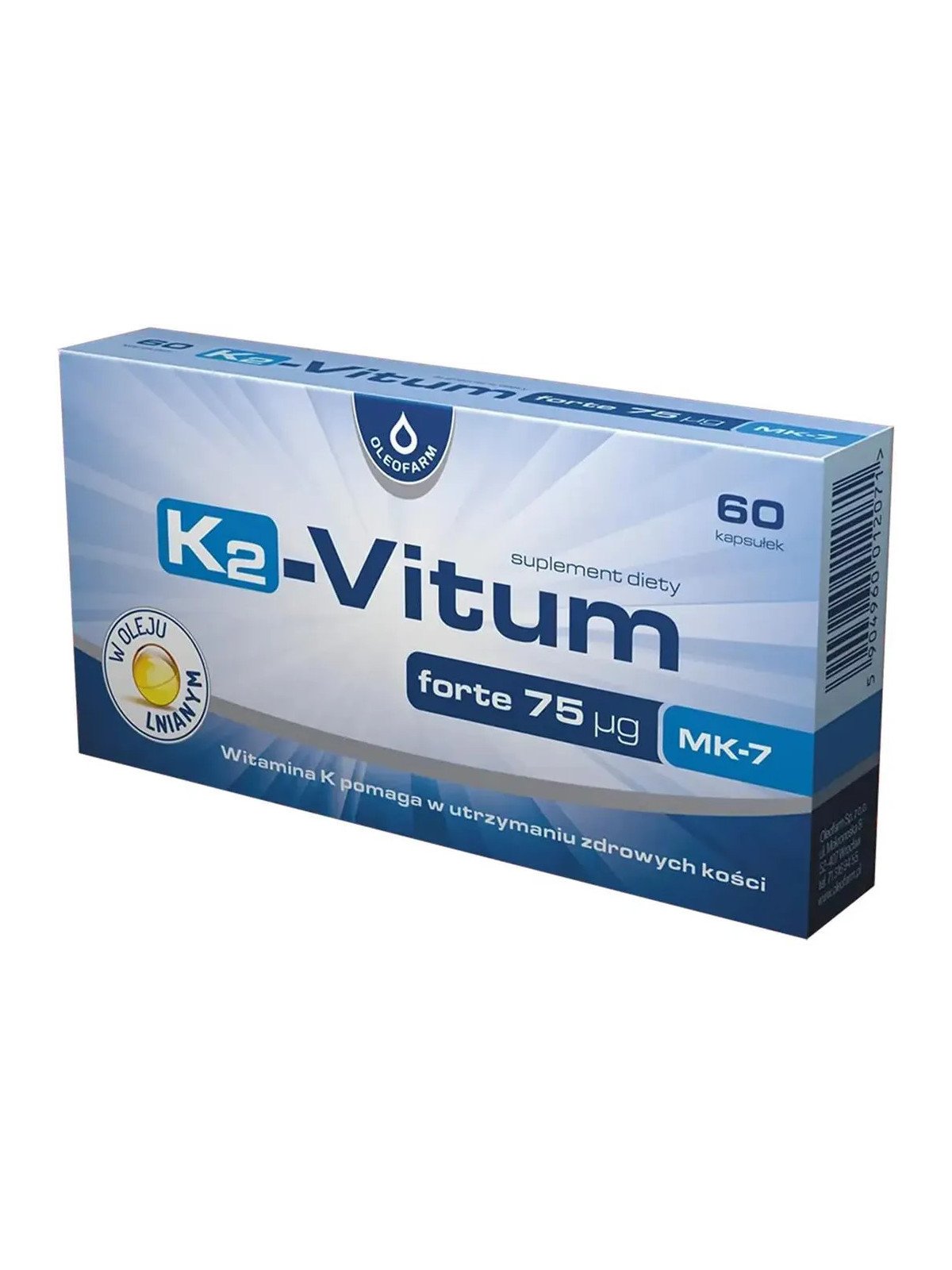 Oleofarm K2-Vitum® Forte 75 µg MK-7, 30 capsules