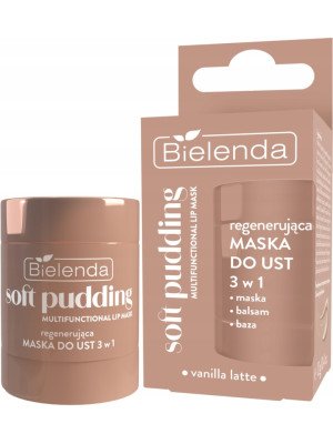 Bielenda SOFT PUDDING – Regulująca maska do ust 3 w 1, Vanilla Latte 12 g