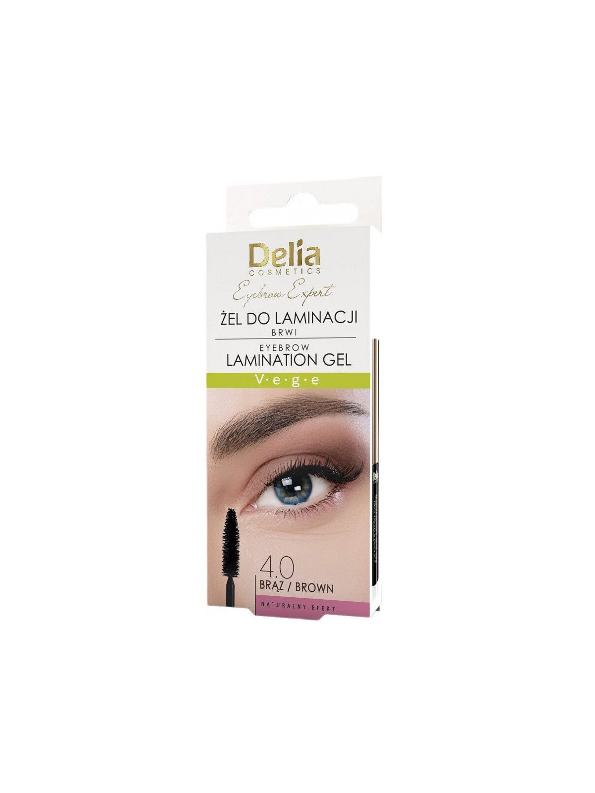 Delia Cosmetics, Żel do laminacji brwi Brązowy 4.0, 4 ml