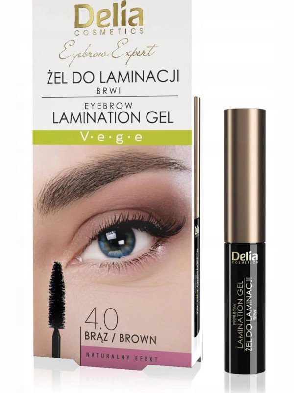 Delia Cosmetics, Żel do laminacji brwi Brązowy 4.0, 4 ml