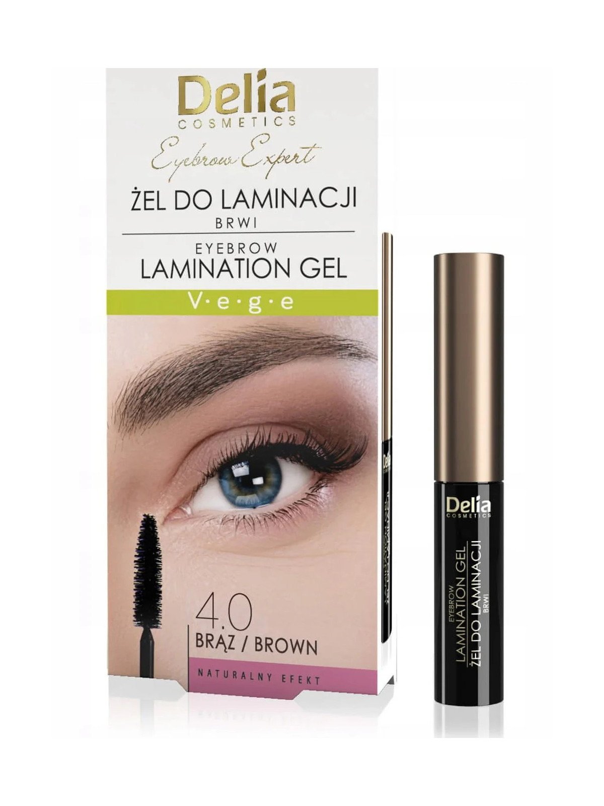 Delia Cosmetics, Żel do laminacji brwi Brązowy 4.0, 4 ml