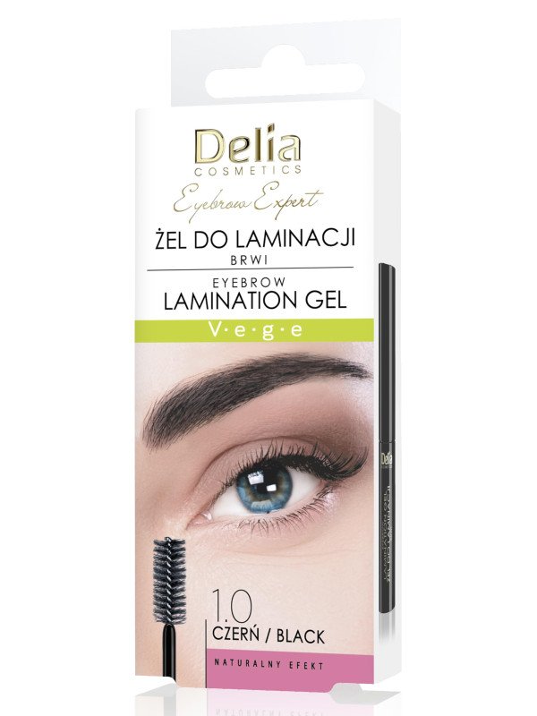 Delia Cosmetics, Żel do laminacji brwi Czarny 1.0, 4 ml