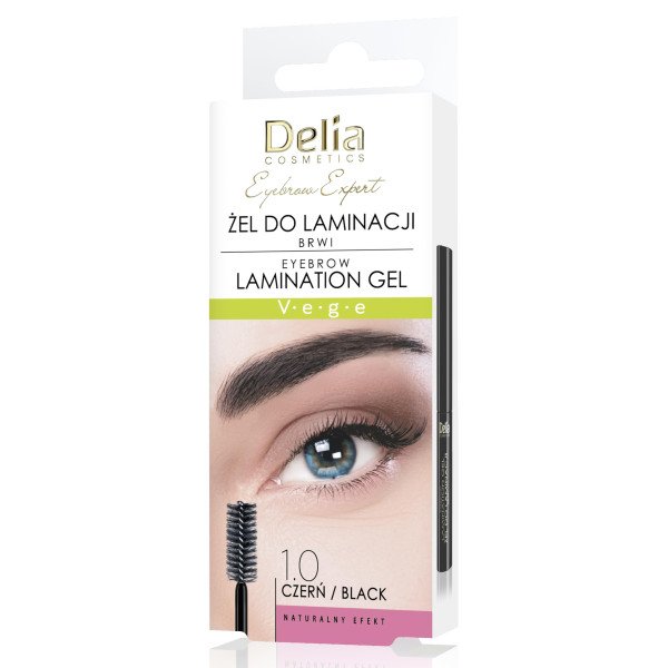 Delia Cosmetics – Eyebrow Lamination Gel Black 1.0, 4 ml
