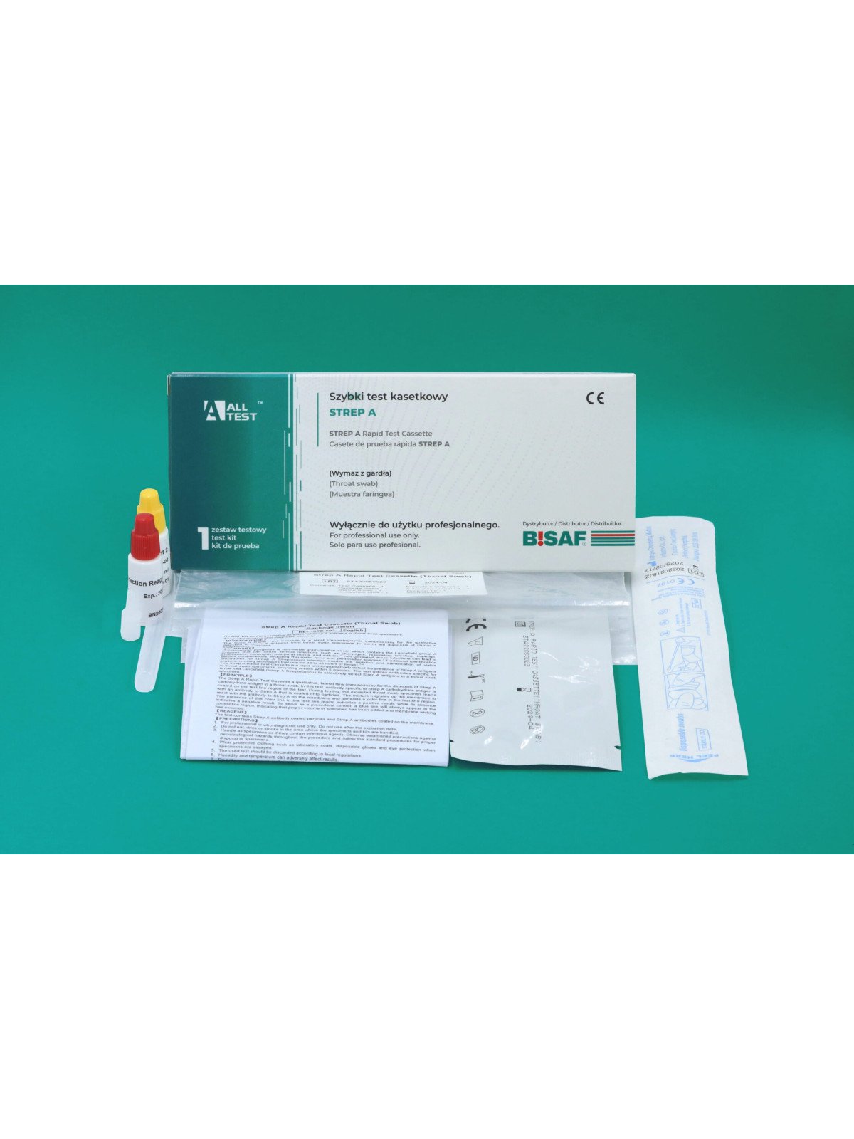 BISAF, Test Strep A, test cassette for detecting streptococcus antigen, 1 piece