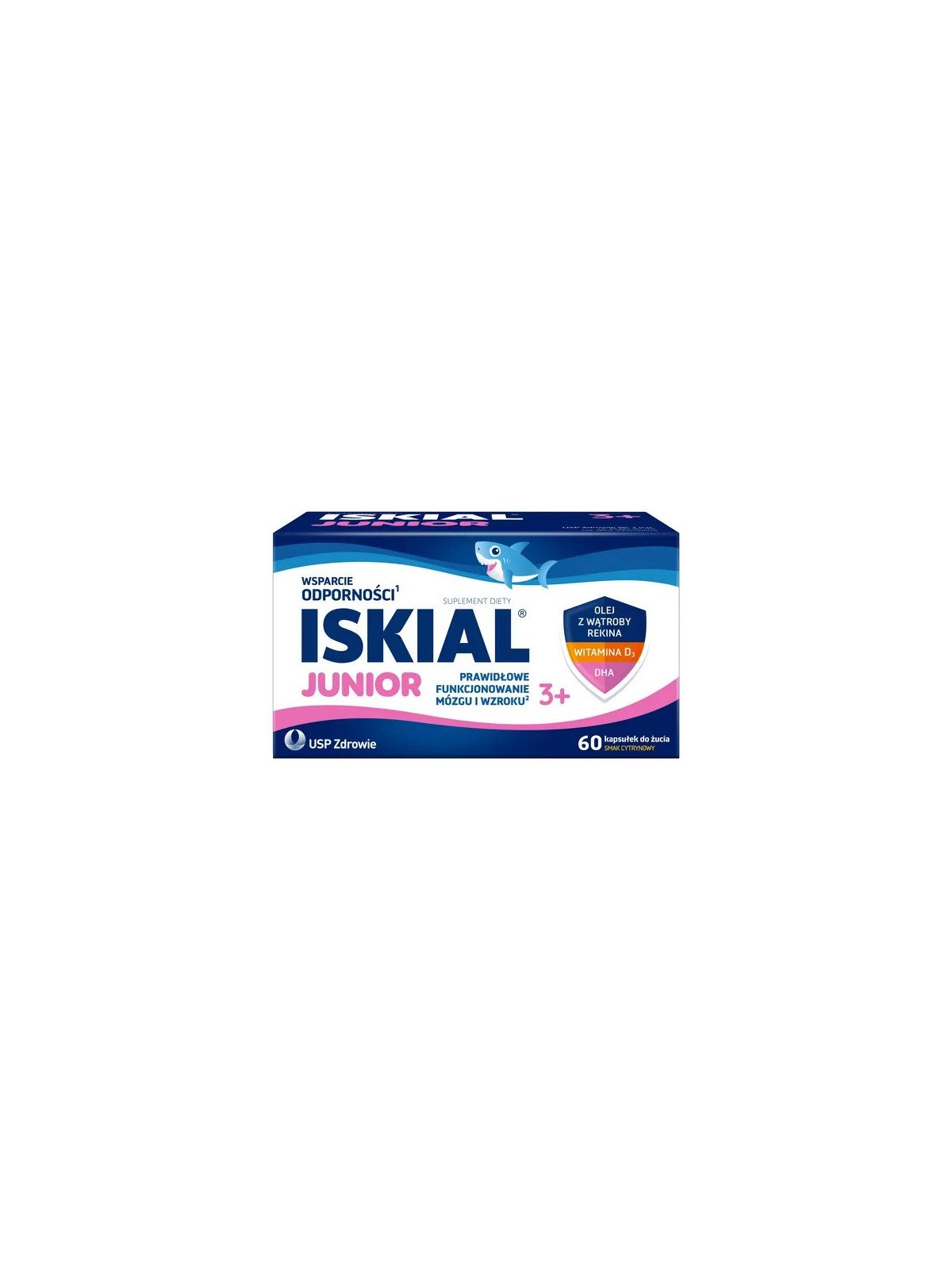 Iskial Junior for children over 3 years of age, lemon flavor, 60 chewable capsules