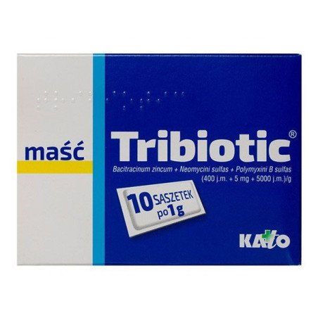 KATO LABS, Tribiotic (400 IU + 5 mg + 5000 IU)/g,  skin infection treatment, 10 sachets of 1 g