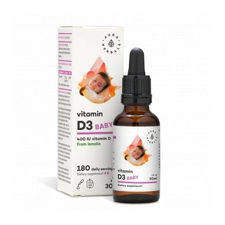 AURA HERBALS | Vitamin D3 for Babies (400 IU) - Drops 30 ml