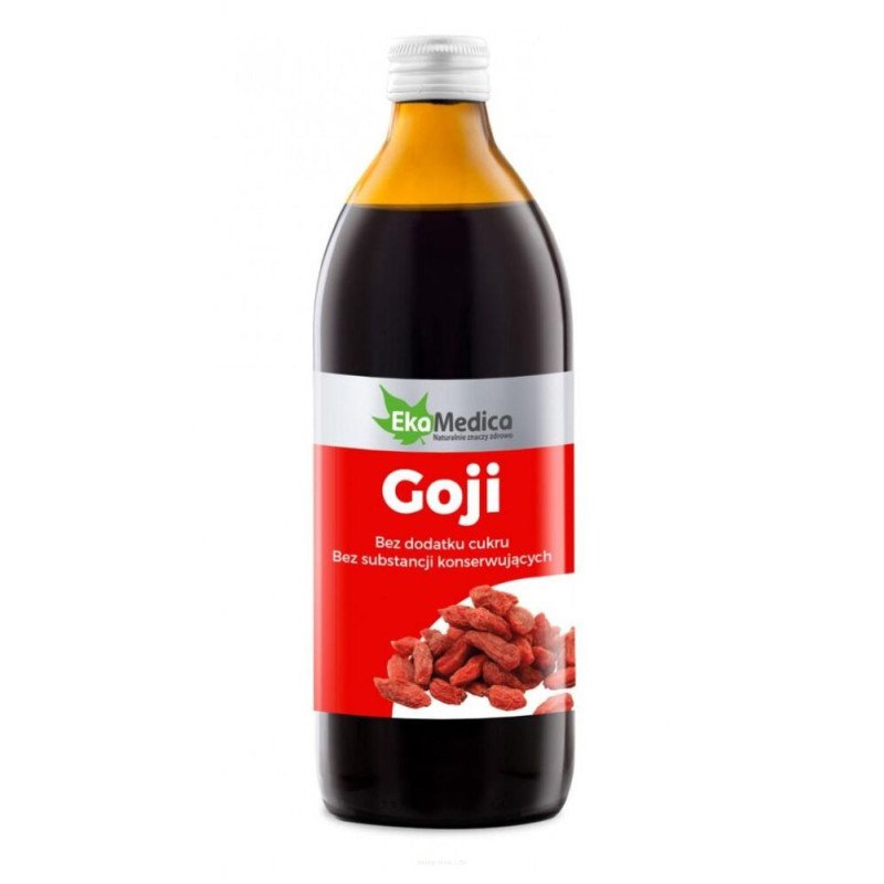 EkaMedica, Sok z jagód Goji 100% bez dodatku cukru, 500 ml