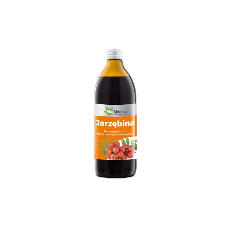 EKAMEDICA, 100% Naturalny Sok Jarzębina, bez dodatku cukru, 500 ml