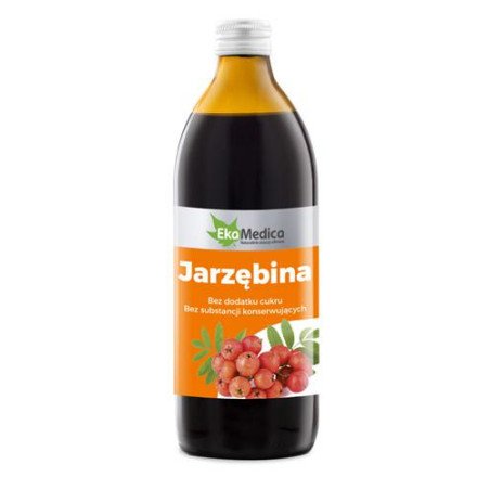 EKAMEDICA, 100% Naturalny Sok Jarzębina, bez dodatku cukru, 500 ml