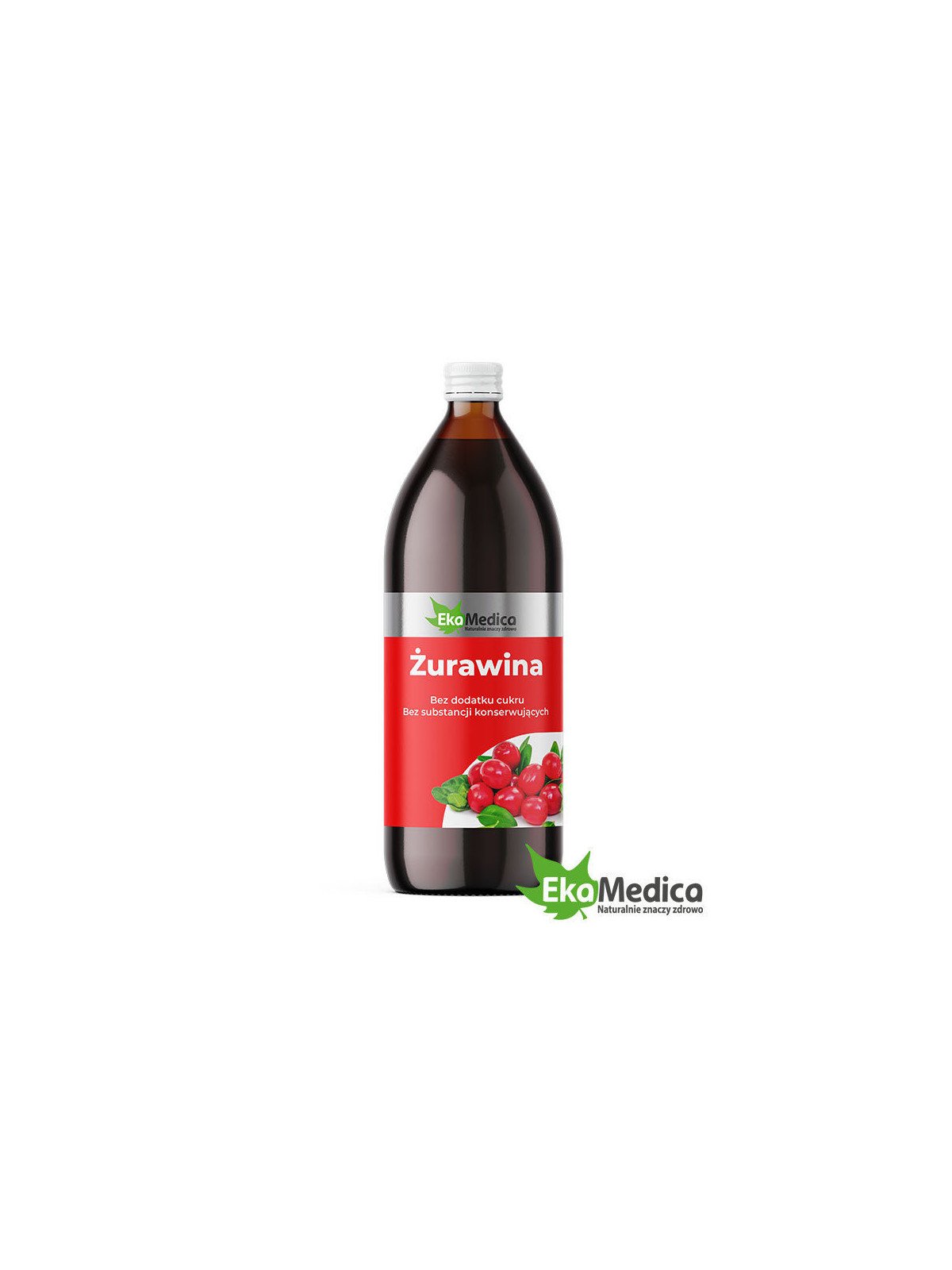 EkaMedica, 100% Naturalny Sok Żurawina, bez cukru, 500 ml