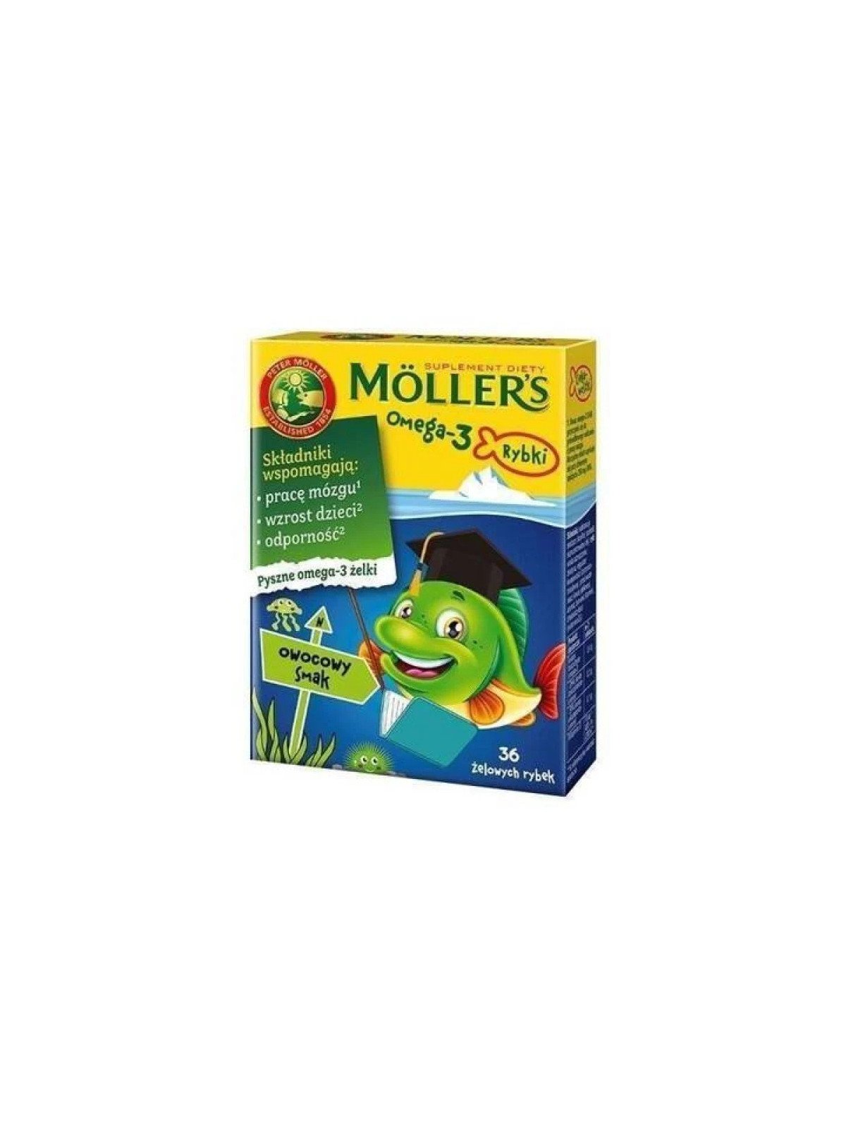 Mollers Omega 3 Jelly Fish Fruit Flavoured Gummies with Vitamin D