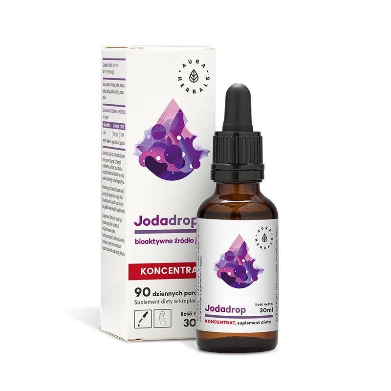 Aura Herbals, Jodadrop – bioaktywne źródło jodu, koncentrat, krople 30 ml - 90 porcji dziennych