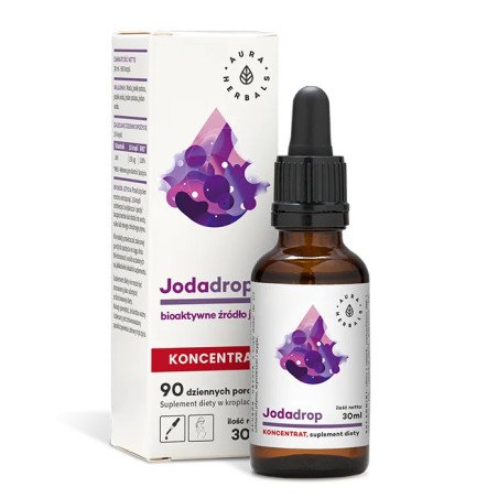 Aura Herbals, Jodadrop – bioaktywne źródło jodu, koncentrat, krople 30 ml - 90 porcji dziennych