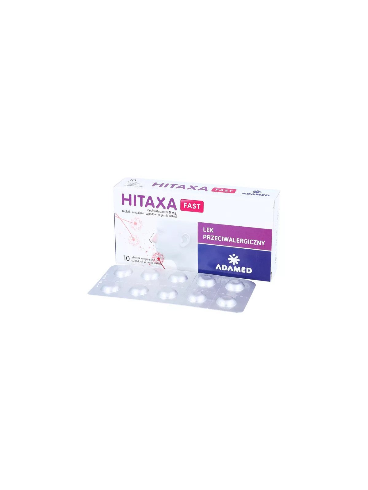 Adamed, Hitaxa Fast for allergies, desloratadinum 5 mg, 10 tablets