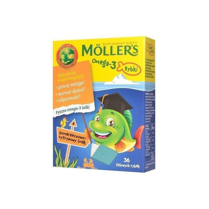 Mollers Omega 3 Jelly Fish Fruit Flavoured Gummies with Vitamin D