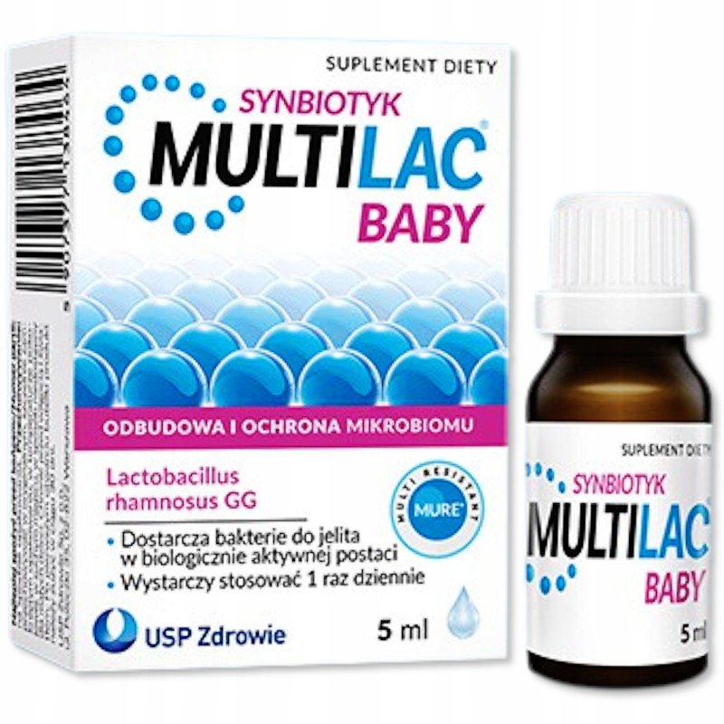 Multilac Baby Drops Synbiotic 5ml – Probiotic and Prebiotic for the Health of the Digestive System of Infants and Children