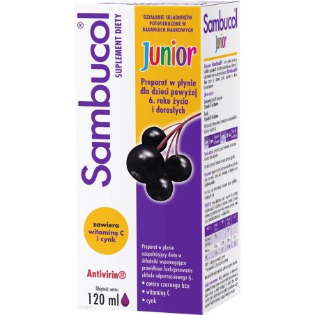 ADAMED Sambucol Junior, syrop dla dzieci po 6 roku życia, 120 ml