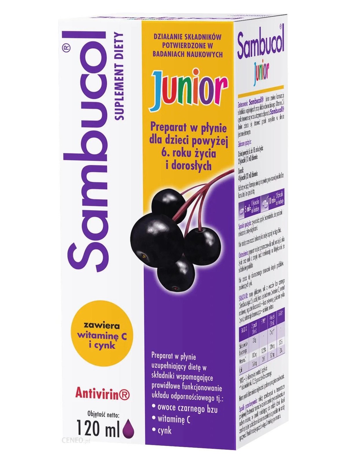 ADAMED Sambucol Junior, syrop dla dzieci po 6 roku życia, 120 ml