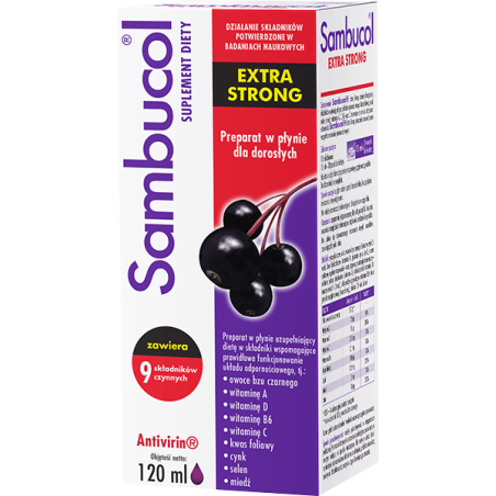 Sambucol Extra Strong, syrup for adults, 120 ml